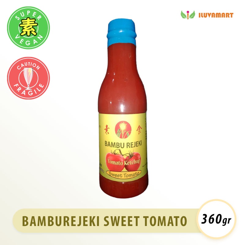 

Bambu Rejeki TOMATO KETCHUP 360gr Botol ELITE Vegan Saus Tomat Sweet Sauce Manis Vegetarian