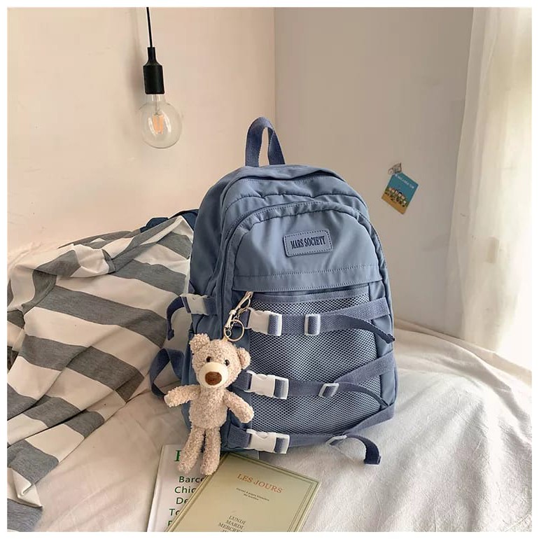 Baru Populer 2021 Ransel Korea Murah Tas Punggung Perempuan Dewasa Sederhana Backpack Laptop Komputer Ringan Kuliah Kerja Sekolah Back Pack Wanita Remaja Pria Gendong Cewek Cowok Kasual Model Kekinian-5