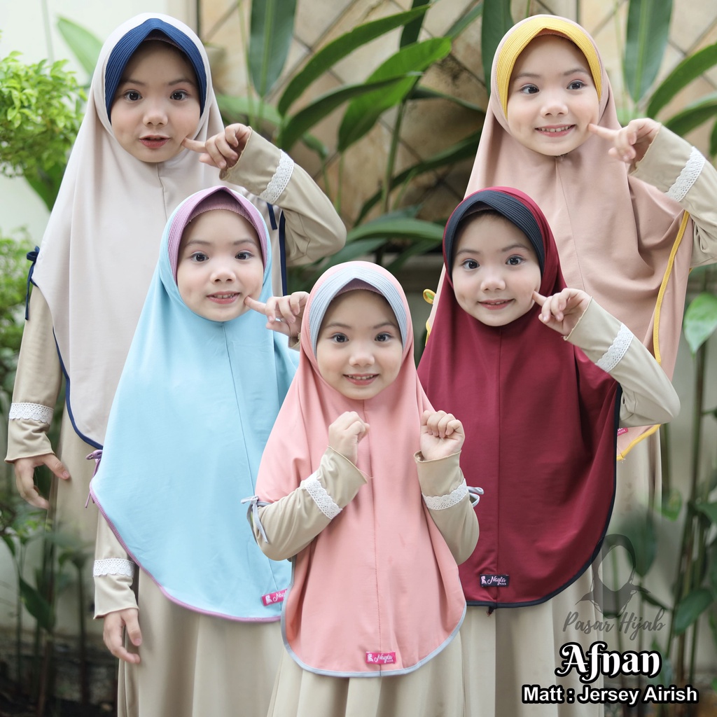 Kerudung Anak Al-Nizam Hijab Anak Afnan Jilbab Anak Jersey Premium Pasar Hija'b