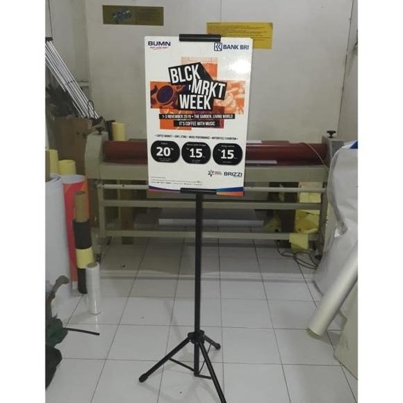 Bl Tripod Banner Stand Display Tiang 2 Sisi Kwalitas 1 Silangan Besi