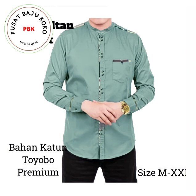 PBK Koko SULTAN TERMURAH TERLARIS Baju Koko Pria Lengan Panjang Terbaru 2022 SULTAN TOJIRO