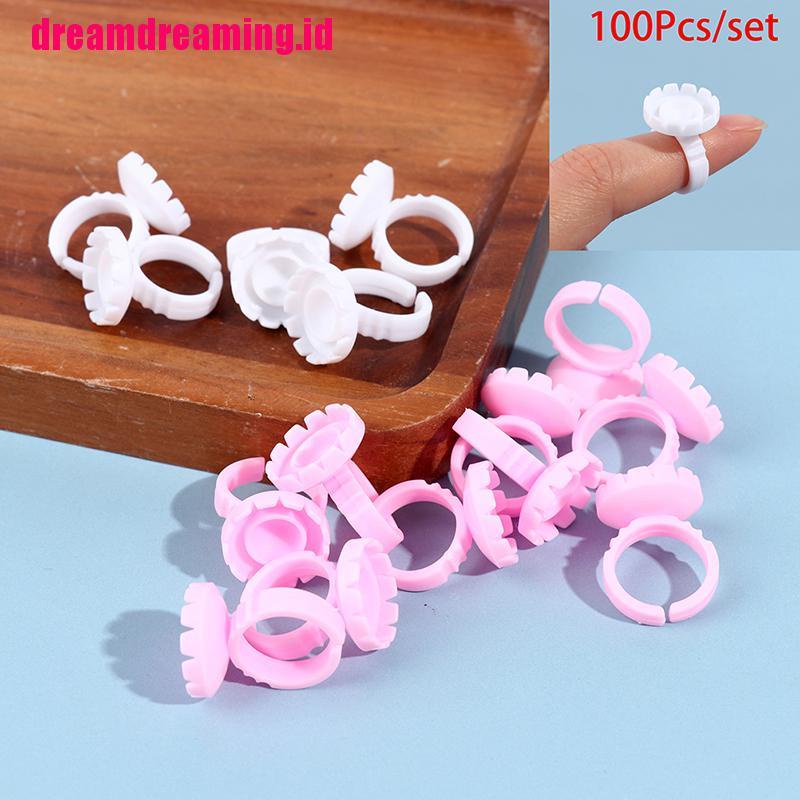 100pcs / set Cincin Extension Bulu Mata Sekali Pakai