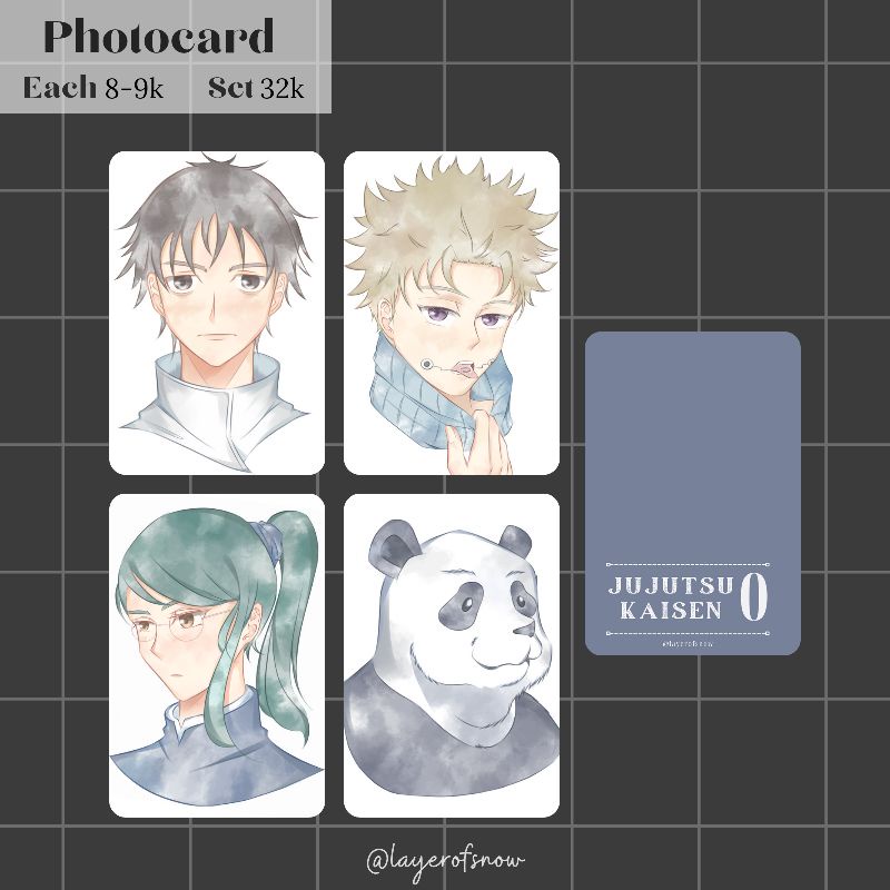Photocard jujutsu kaisen 0 yuuta panda maki toge [layerofsnow]