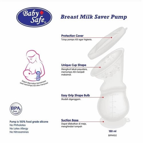 Baby Safe Breast milk saver pump - Silicone breast pump BPM02