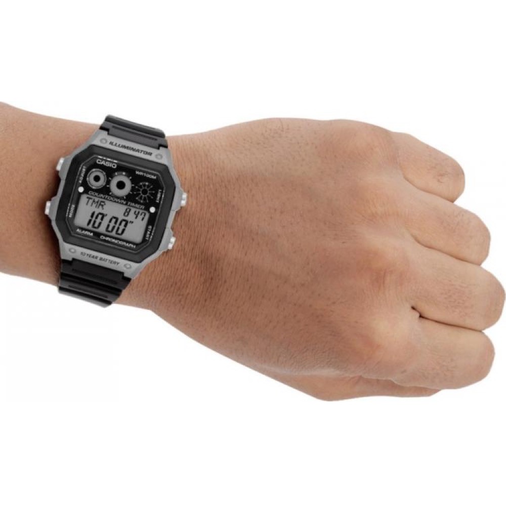 Casio Original AE-1300WH-8A  / AE1300WH-8A Jam Tangan Pria - Digital - Karet - Abu / Grey