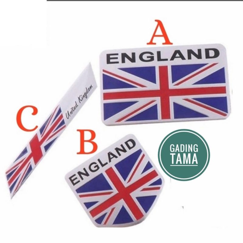 Stiker Emblem Mobil Bendera INGGRIS ENGLAND Bahan Aluminium