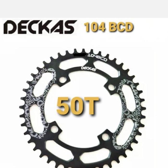 Chainring DECKAF***50T BCD 104 mm Narrow wide alloy 7075 cnc - Hitam