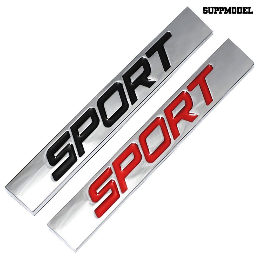 Stiker Emblem / Badge Metal Motif Tulisan Sport Untuk Dekorasi Body / Bumper Mobil