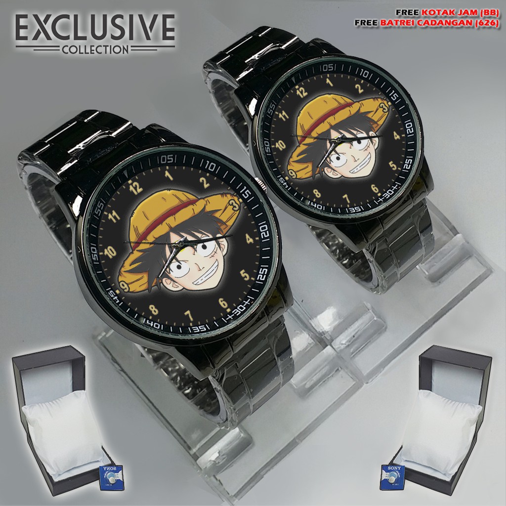 (Exclusive) Jam Tangan One Piece Rantai Hitam Bagus