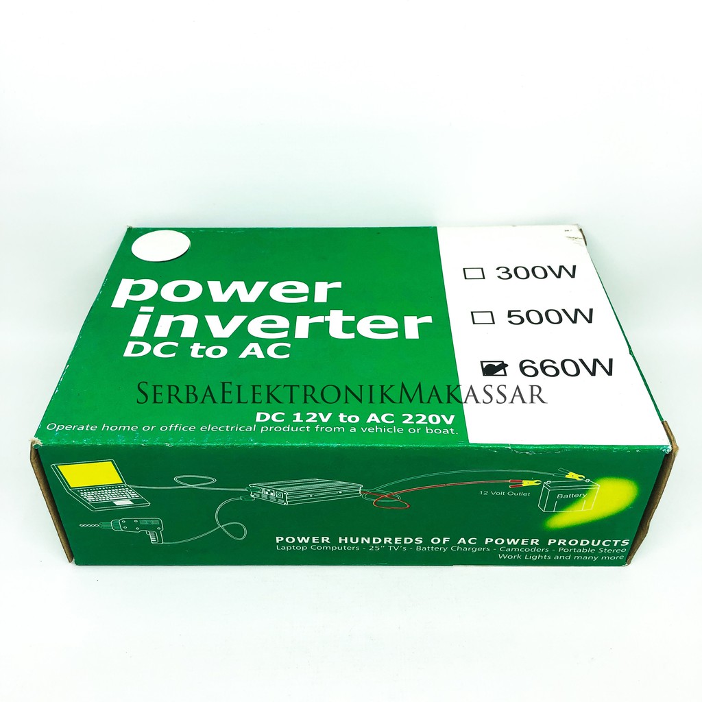 Power Inverter 660Watt Merk USAT DC 12Volt to AC 220Volt