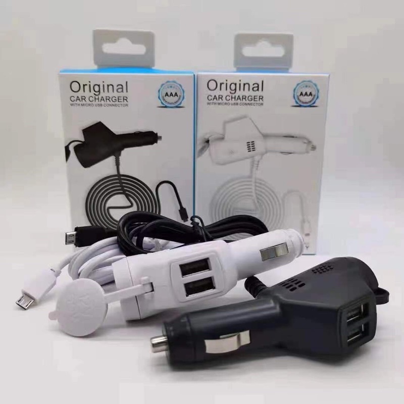 CAR CHARGER MOBIL 2USB+SOCKET LIGHTER+KABEL MICRO 1METER