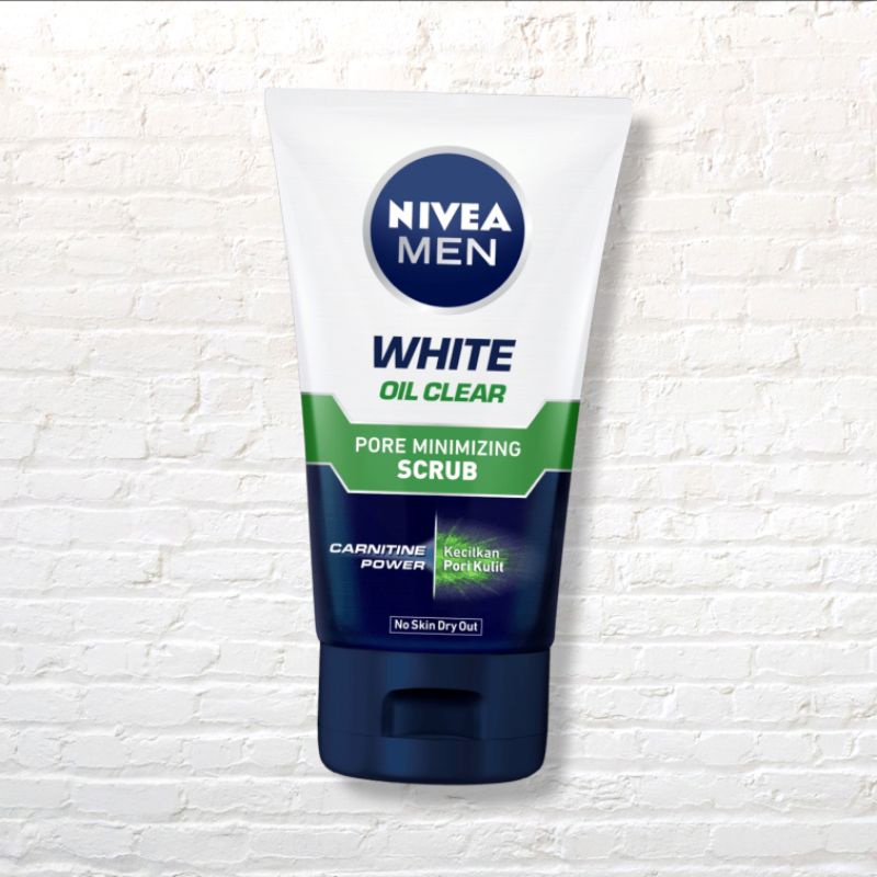 nivea men white oil clear pore minimizing scrub 100ml facial foam