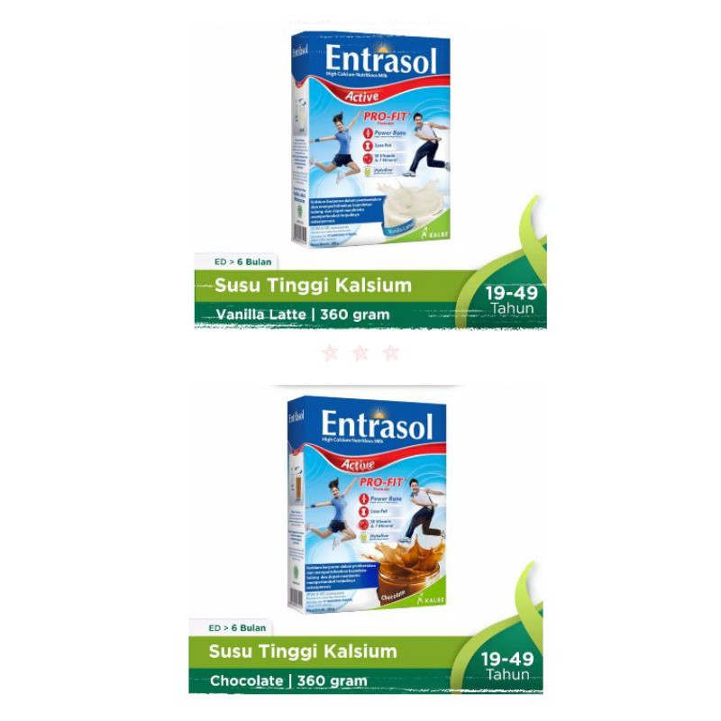 ENTRASOL ACTIVE/GOLD VANILA, MOCCA & COKLAT 360gr