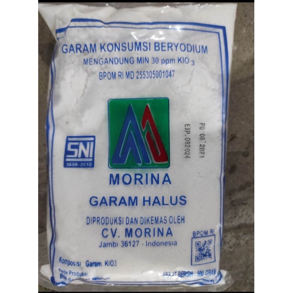 

garam morina halus 500 gram isi 20 per pack