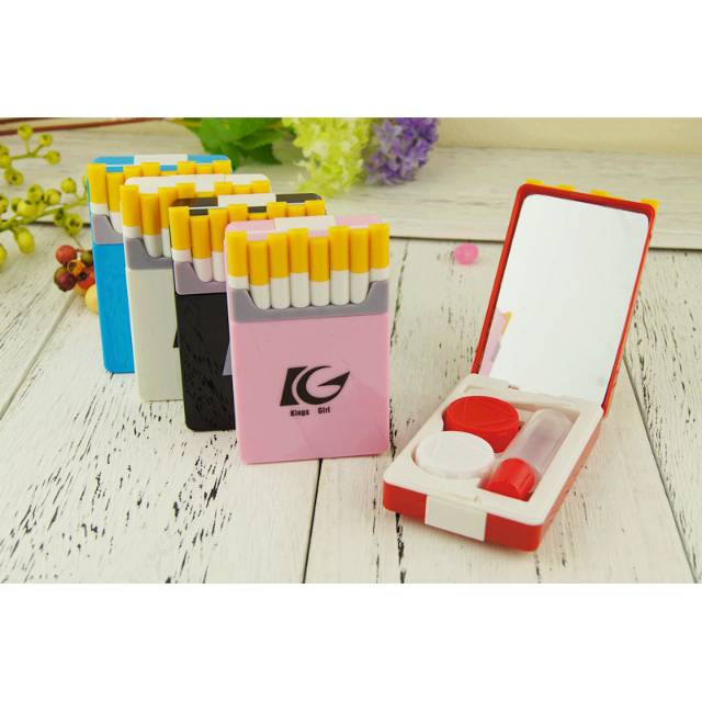 Softlens case model rokok travel kit lengkap kotak penyimpanan lensa kontak softens