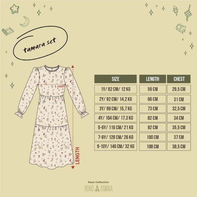 TAMARA SET BOHO PANNA Ukuran 1- 10 Tahun-2