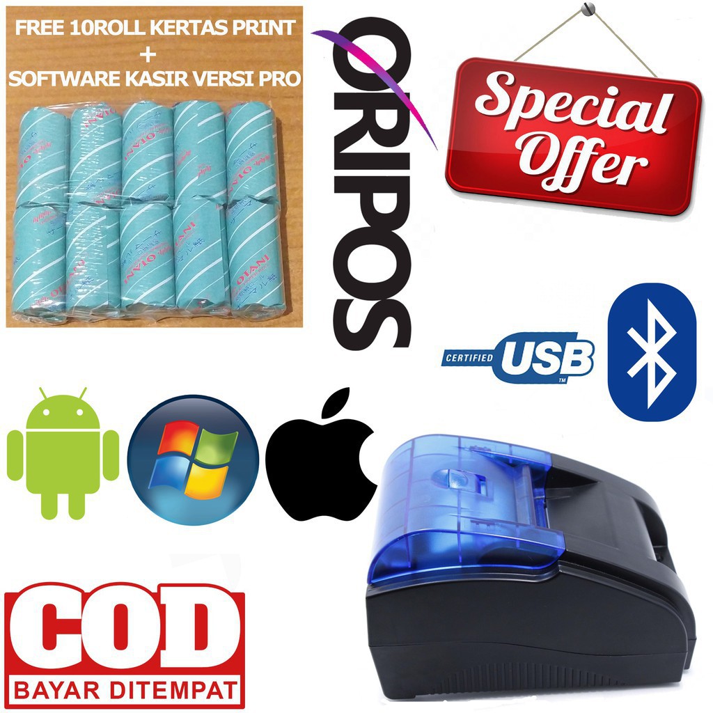 

ORIPOS PAYFAZZ STRUK BLUETOOTH KASIR / PPOB POS THERMAL 58MM PRINTER BLUETOOTH MINI KASIR / PPOB