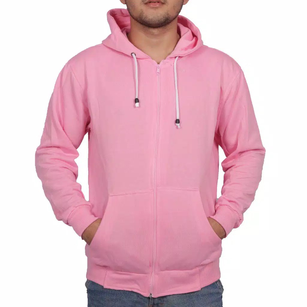 JAKET HOODIE POLOS ZIPPER PINK SOFT XZR-010AA POLOS JAKET POLOS M L XL XXL PRIA WANITA JHONS12