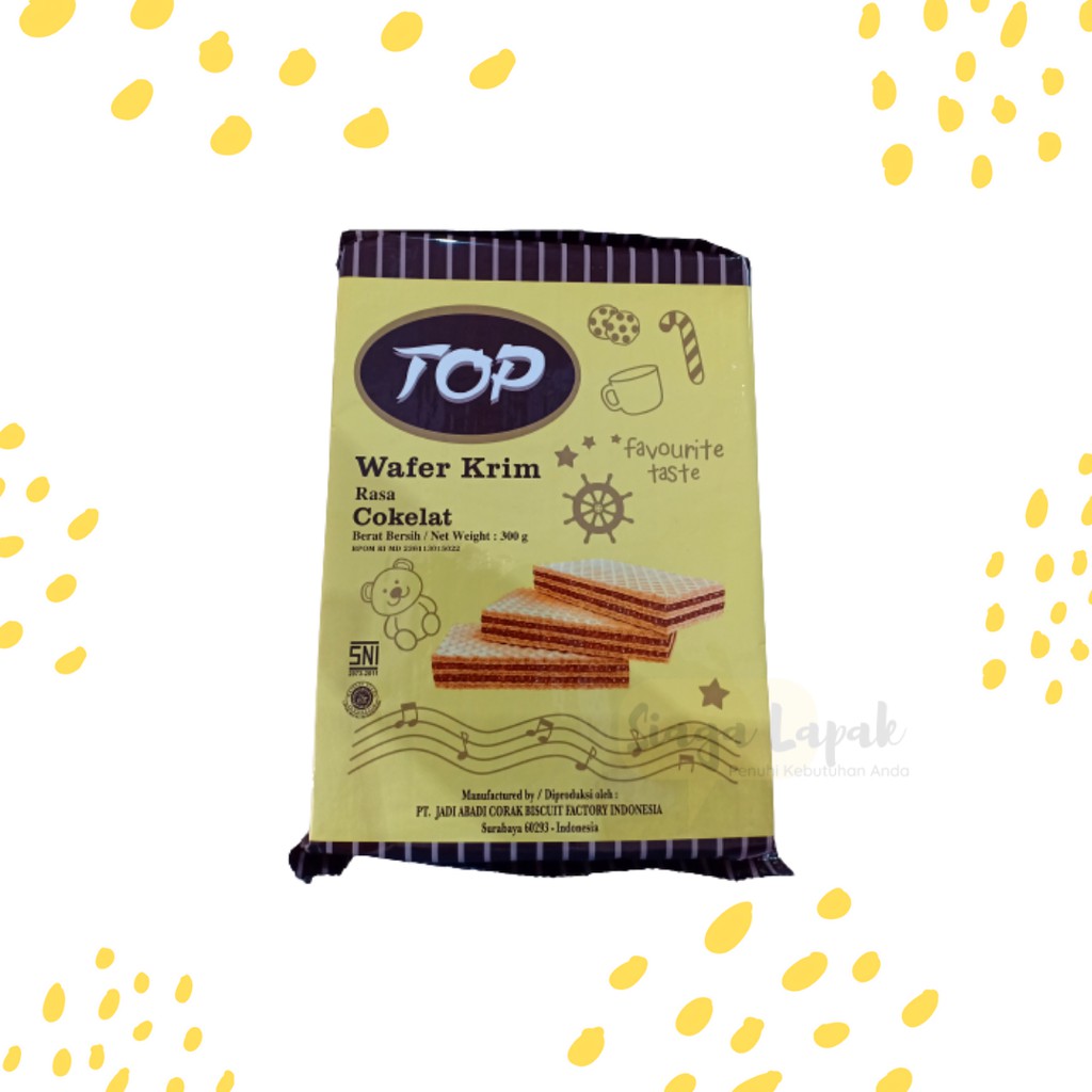 

Nissin Top Wafer Krim Coklat 300gr - Biskuit wafer top rasa cokelat