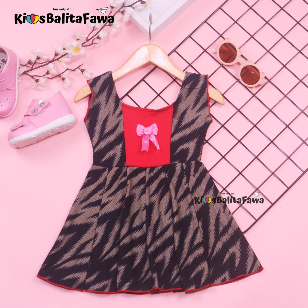 Dress Marsha Uk Bayi - 3 Tahun / Dres Batik Baju Baby New Born Perempuan Gaun Tenun Bahan Adem Cewek
