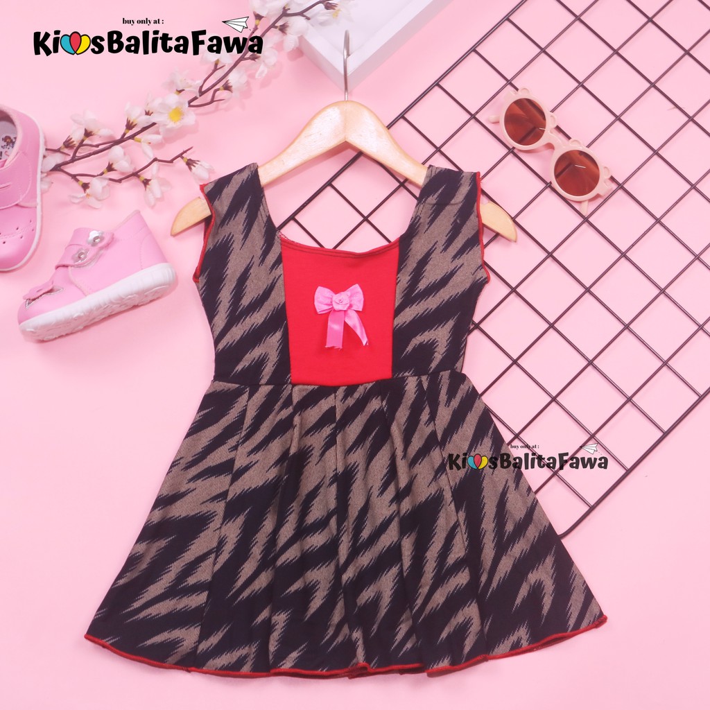 Dress Marsha Uk Bayi 6-18 Bulan / Dress Batik Baju Anak Balita Perempuan Gaun Tenun Bahan Adem Cewek