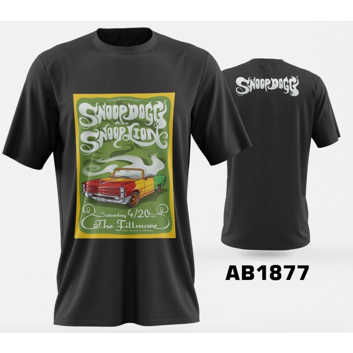 Baju Kaos Kaos Snoop Dogg The Fillmore Ada Ukuran Jumbo Fullcolour - XS