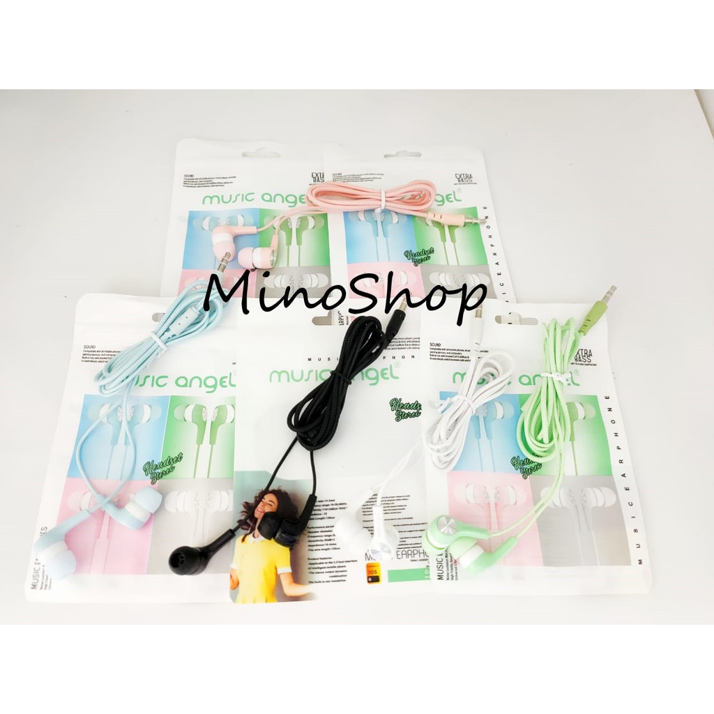 HANDSFREE-EARPHONE MUSIK ANGEL MACARON PACKING IMPORT TOP QUALITY