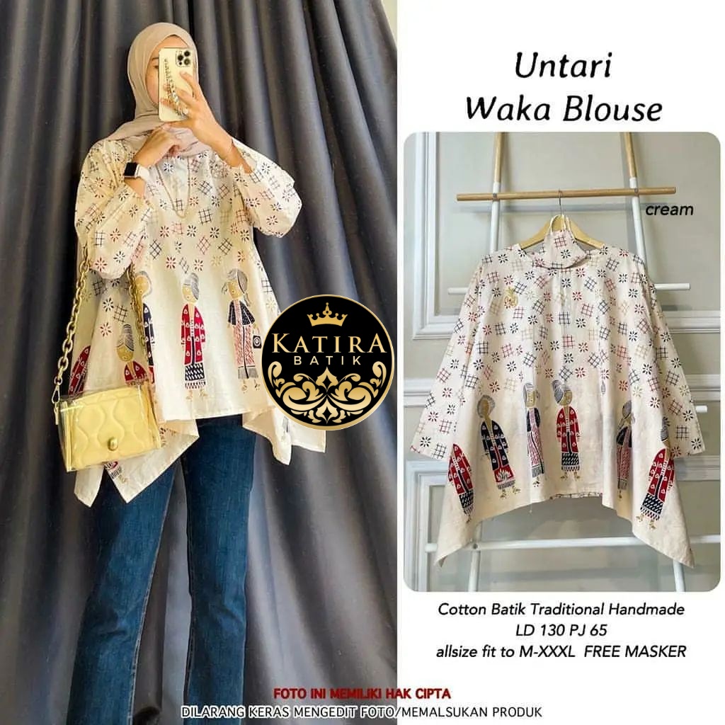 BLOUSE UNTARI WAKA BATIK BLOUSE BATIK CANTIK SERAGAM KANTOR PESTA KONDANGAN NIKAHAN BIG SIZE PLUS JUMBO XXXXL  HANDMADE BATIK BLUS PLUS BIG SIZE ETHNIC TRADISIONAL MOTIF KARAKTER KHAS SOLO JAWA  BIG SIZE 13