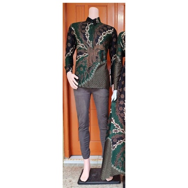 Batik Aira - Batik Couple Gamis Kemeja Rantai Ijo-Kemeja 1