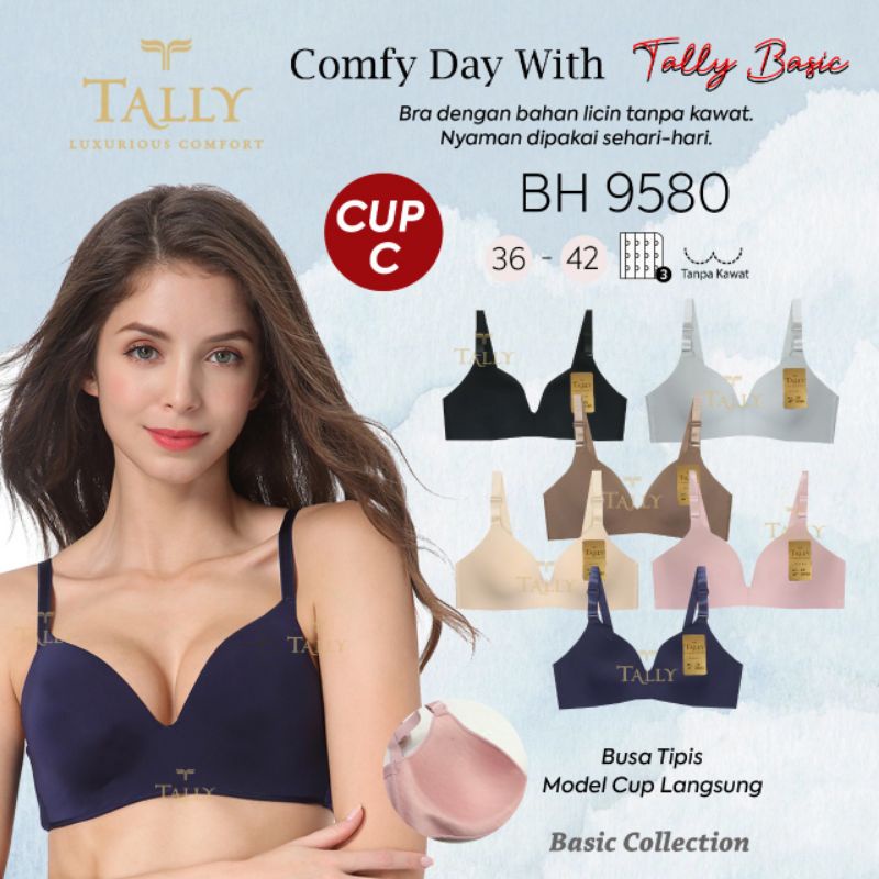 KODE 9580 BH TALLY / CUP LANGSUNG / TANPA KAWAT / BUSA TIPIS / BRA ORIGINAL