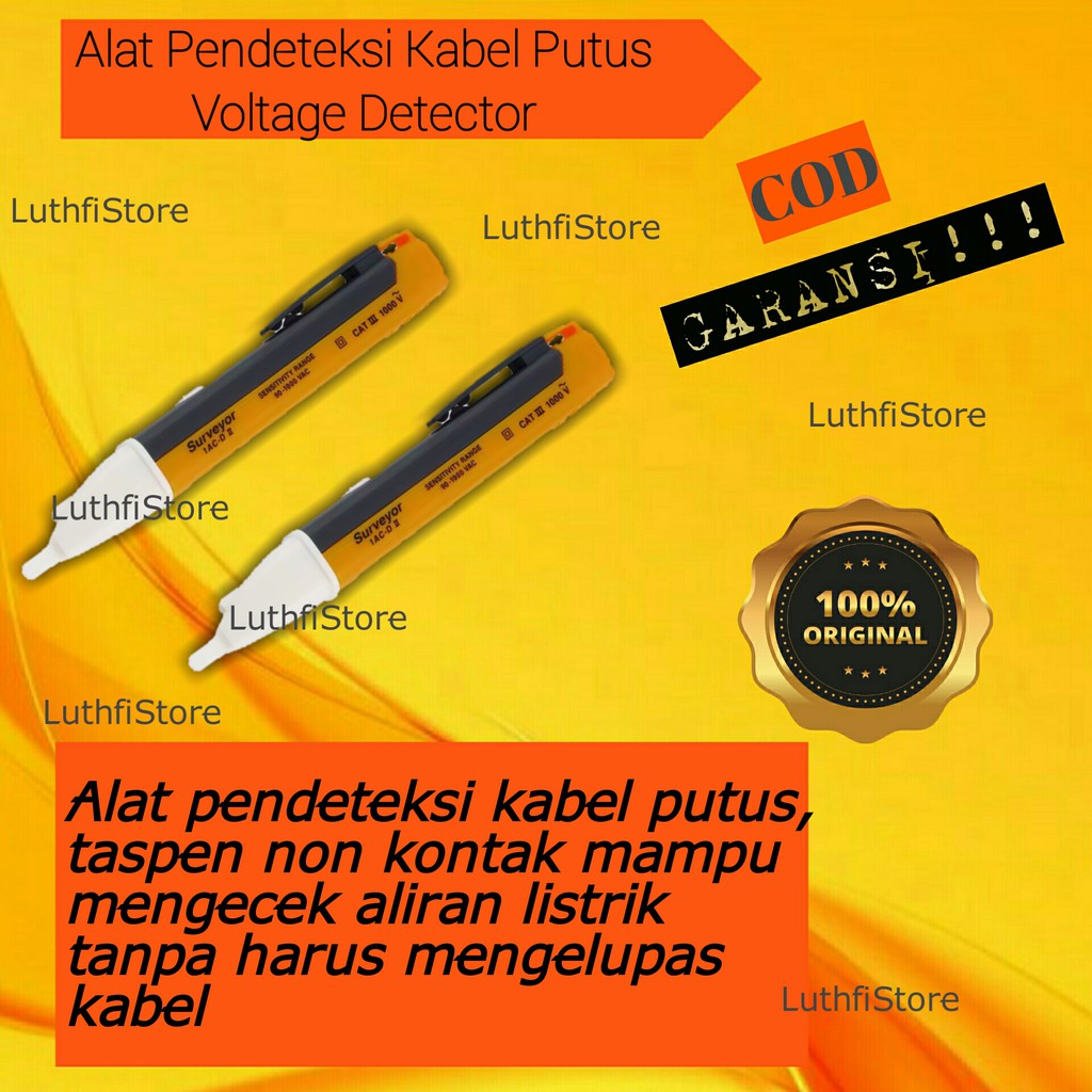 Alat Pendeteksi Kabel Putus Voltage Detector Tespen Non Kontak Buzzer tanpa mengelupas kabel otomati