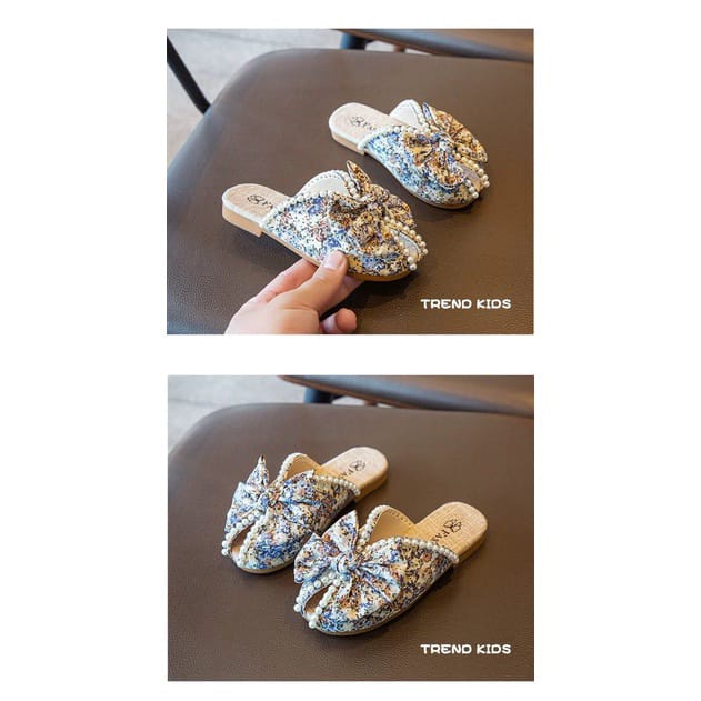 [Brandedbaby] 26-36 SEPATU SENDAL SELOP ANAK PEREMPUAN IMPORT / SEPATU ANAK FASHION IMPORT TERBARU MOTIF BUNGA MUTIARA