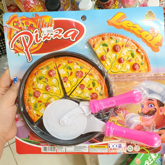 1 Set Mainan Anak Pizza Hot Potong Pizza Murah Lucu Kado Unik