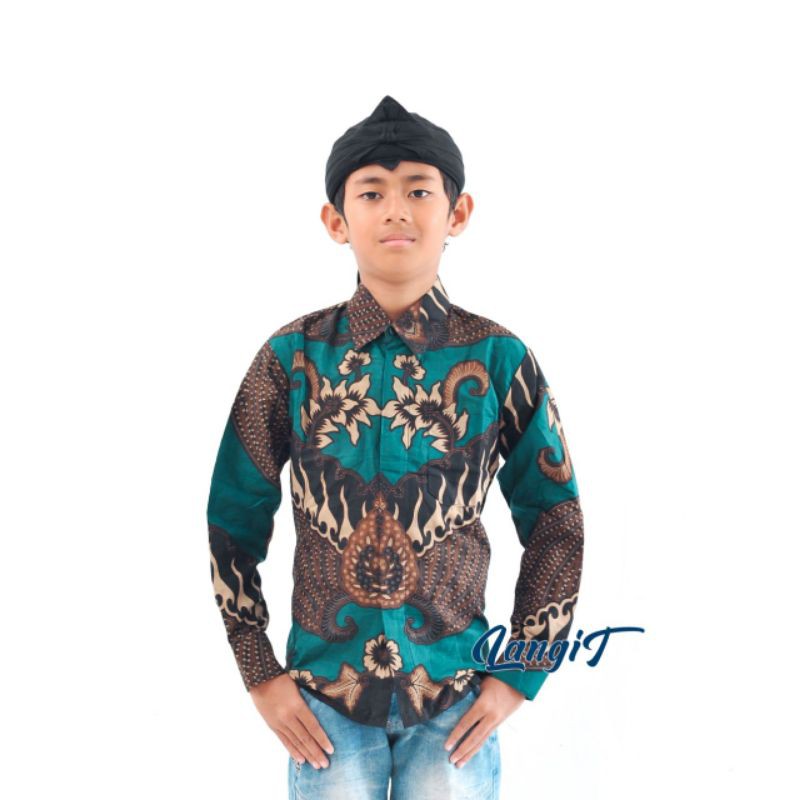 Kemeja batik anak laki-laki lengan panjang usia 2-12 Tahun batik premium seragam hari batik