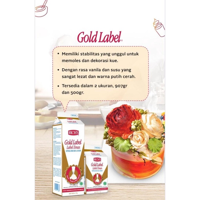 

Topping | Rich Gold Label Whipping Cream 907 Gram Kualitas Terbaik