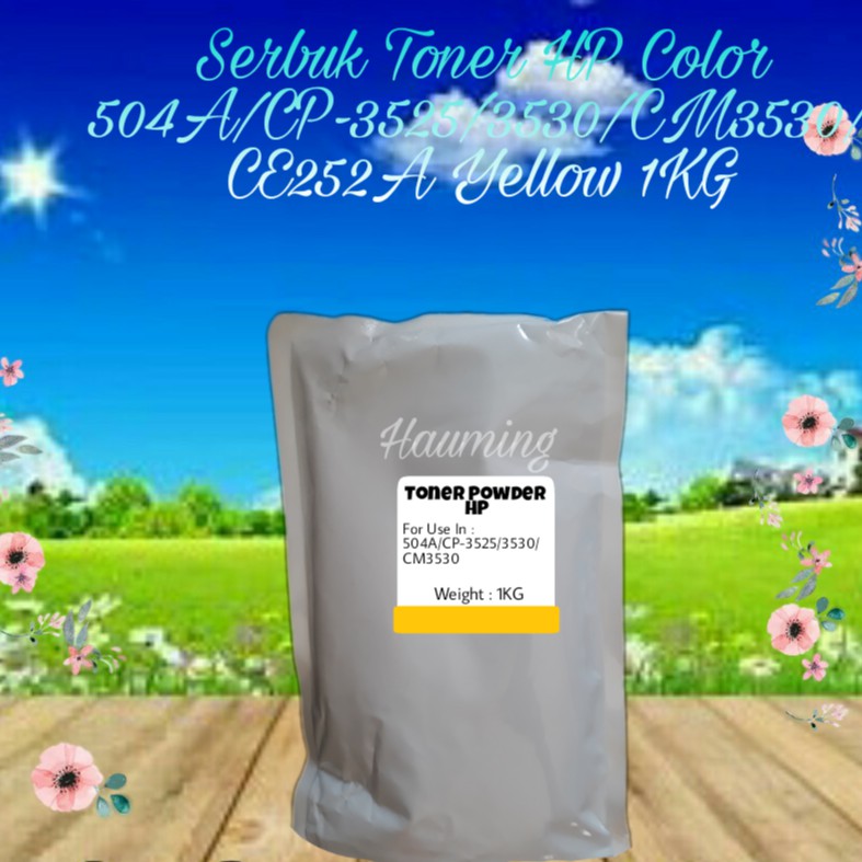 Serbuk Toner HP 504A CP3520 CP3525 CP3525N CP3525DN CP3525X CM3530 CM3530FS CE252A Yellow 1kg
