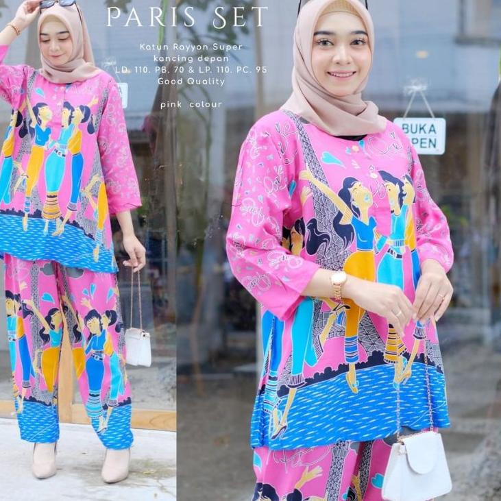 Hot Sell.. BAJU SETELAN WAKA WAKA SUPER JUMBO CELANA KULOT FIT TO XXXXL LD 135 BUSUI BAHAN SANTUNG R