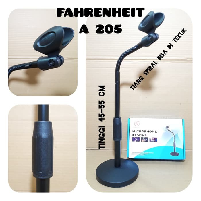 STAND MIC MEJA FAHRENHEIT A 205 TABLE STANDDING MICROPHONE