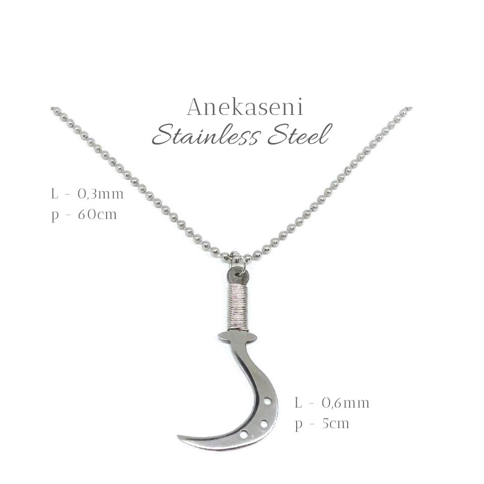 Kalung Fashion Aksesoris Pria,Kalung Biji Lada Anti Karat,Mainan Kalung Pria Keren