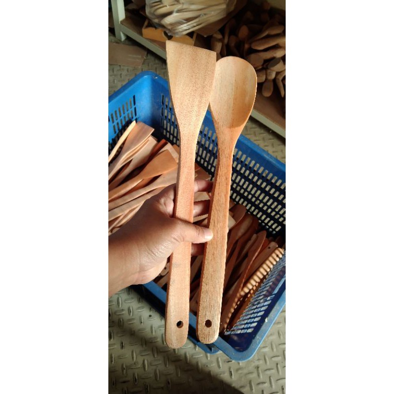 Sutil Kayu / eros kayu / sodet kayu / spatula Kayu MAHONI &amp; PINUS Panjang 30cm