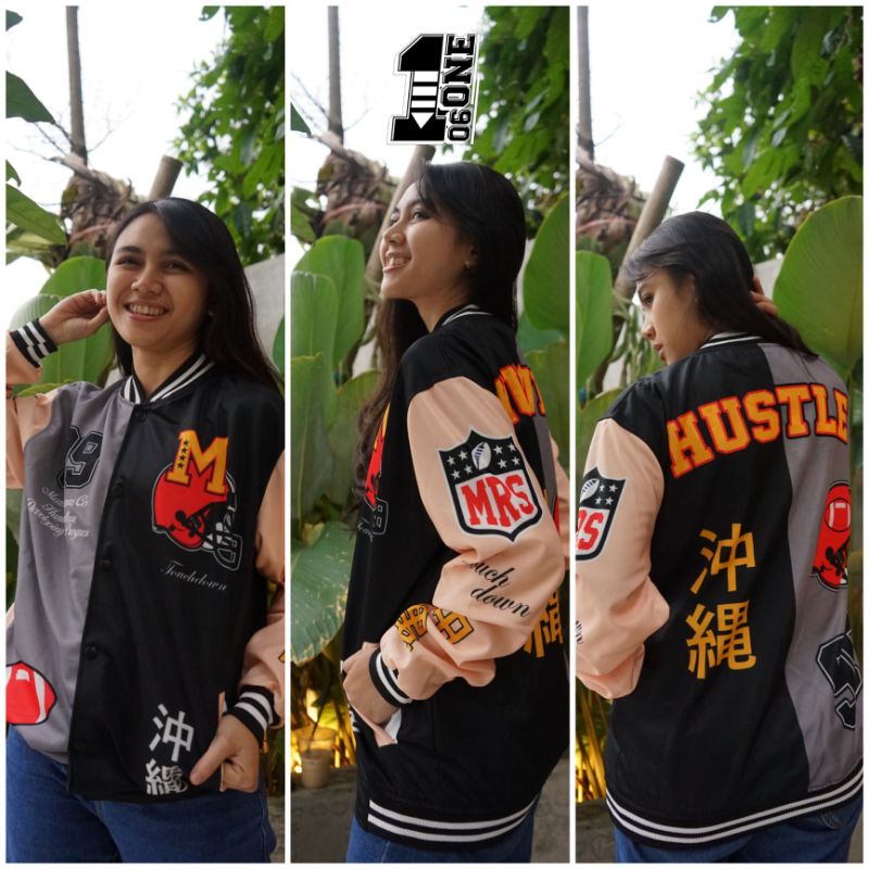 JAKET VARSITY BASEBALL VINTAGE FULL PRINTING SUBLIMATION PRIA WANITA DEWASA