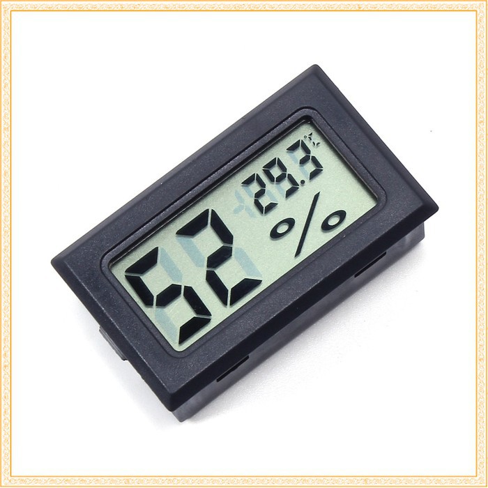 NEW ARRIVAL OOTDTY Digital Thermometer Hygrometer Humidity Built-In Probe - SD583 - Black Grab