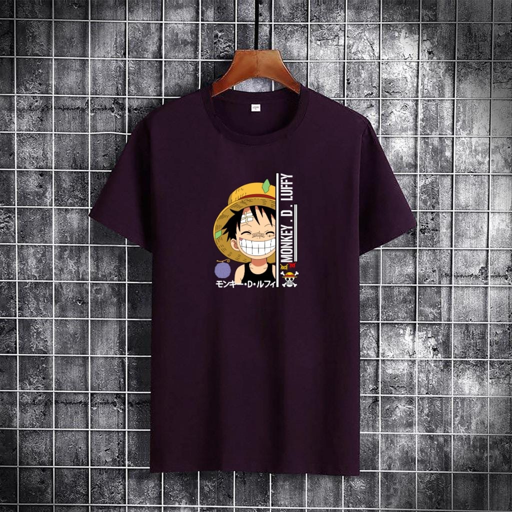 JOSJOLI_STORE/Baju Oblong Luffy Nyengir/Atasan Pria Dewasa Lengan Pendek/L XL