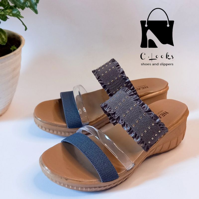 Sandal Anak Perempuan Wedges Neavada Jelly Kepang Renda| Hak 4,5 cm| Size 31-35