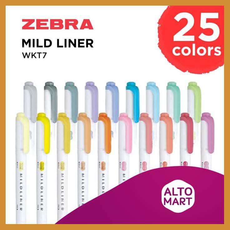 

ZEBRA MILD LINER WKT7 DOUBLE-SIDED HIGHLIGHTER - FINE / BOLD MILDLINER