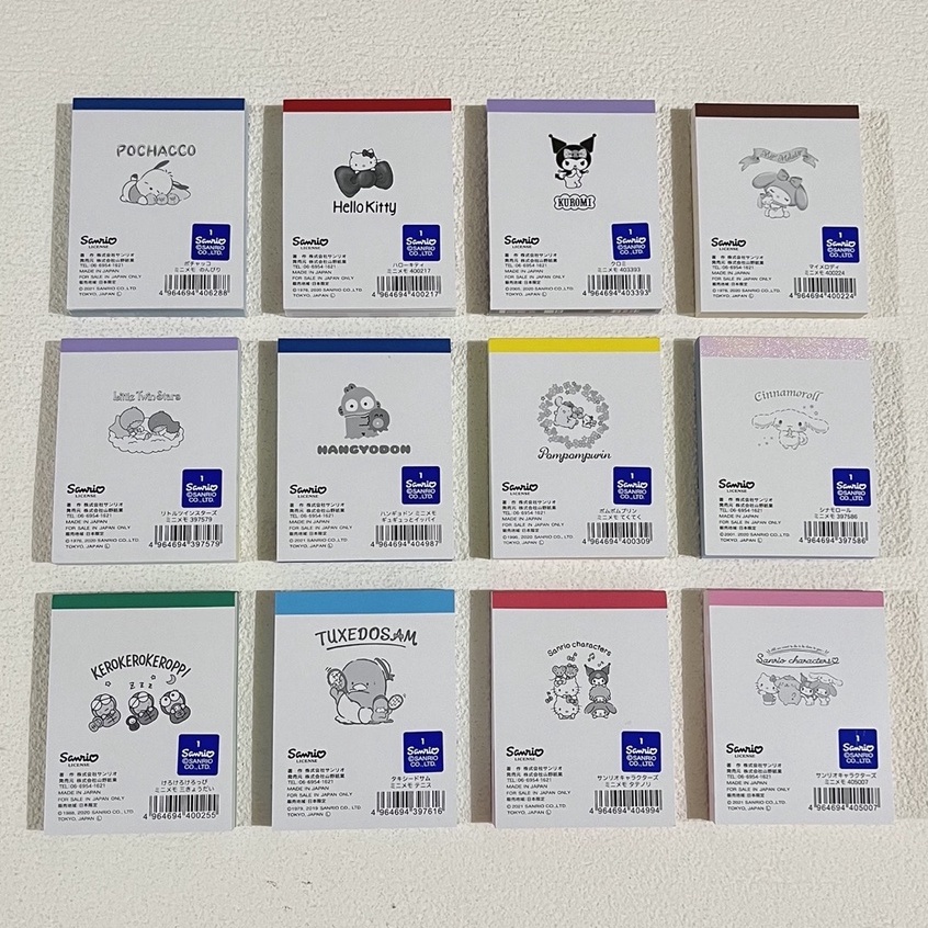 

lkjj Mini Memo Pad Yamano Sanrio Characters Hello Kitty My Melody Cinnamoroll Little Twin Stars