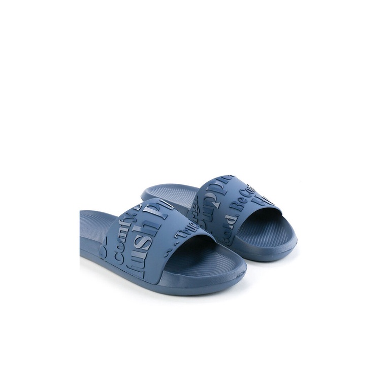 SANDAL SLIDE HUSH PUPPIES PRIA ORIGINAL CASUAL BRANDED BIRU NAVY HM39