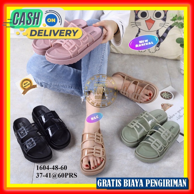 Sepatu Sandal Kekinian Cewe Style Korea Sendal Slop Cewek Karet Terbaru Sendal Selop Jelly Wanita Ke