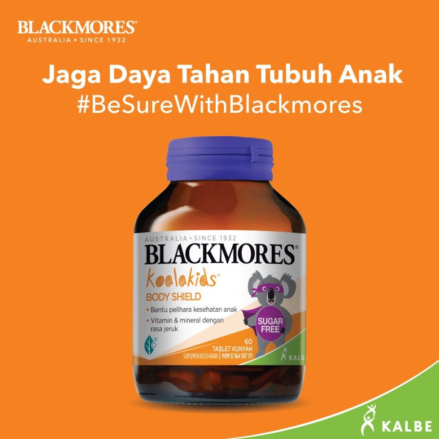 Blackmores Koala Kids Body Shield Multivitamin Anak 60 Tablet Kunyah BPOM Kalbe