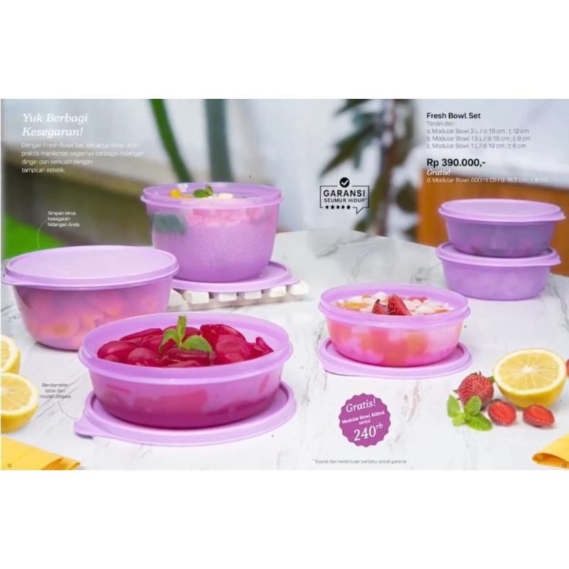 Fresh Bowl Set With Gift 6pcs / Tupperware